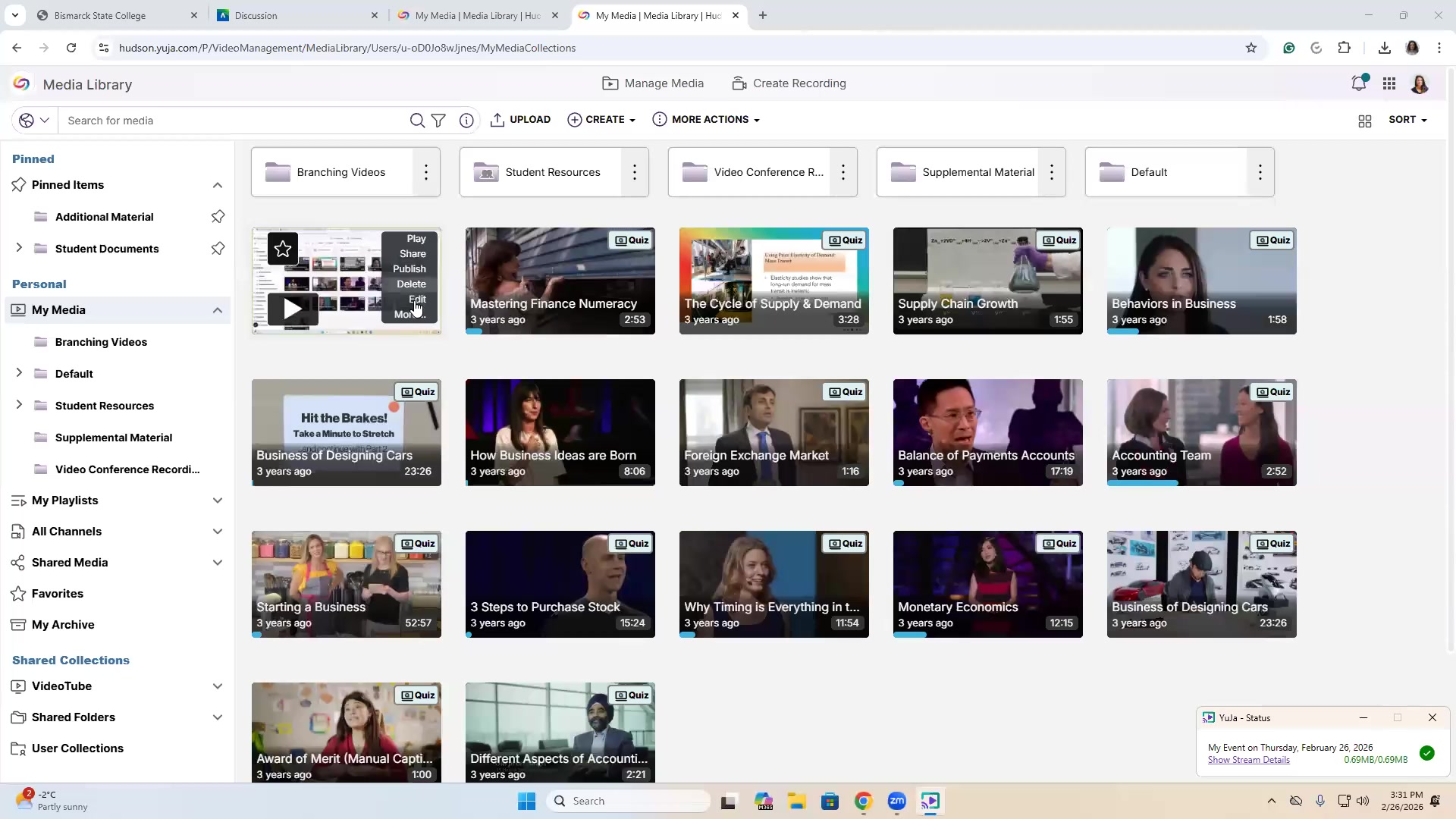 YuJa Inc | MATC - Lumina Video Platform Beginner Session-Feb 26, 2026 ...
